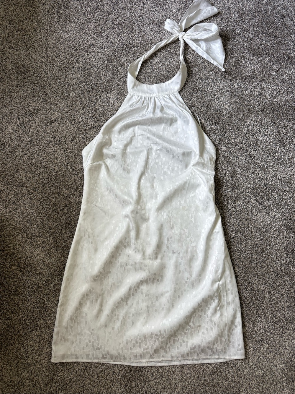 White satin mini dress - halter neck